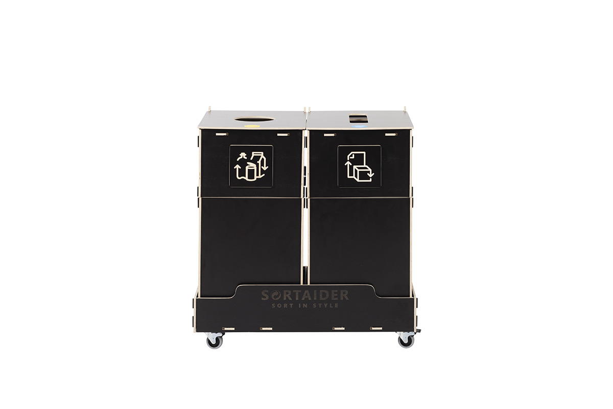 Sortaider Sorter SRT60B2 Eco-Friendly Wooden Waste Bin