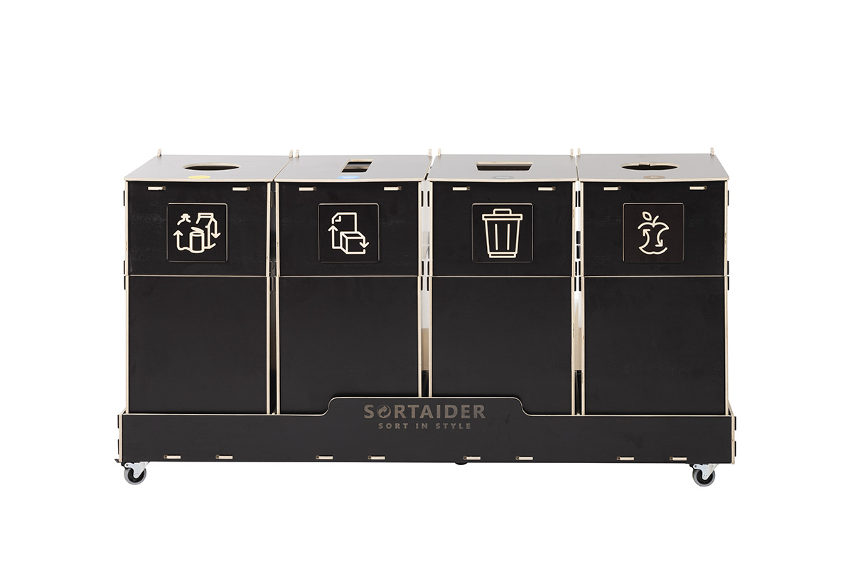 Sortaider Sorter SRT90B4 Easy clean trash cans